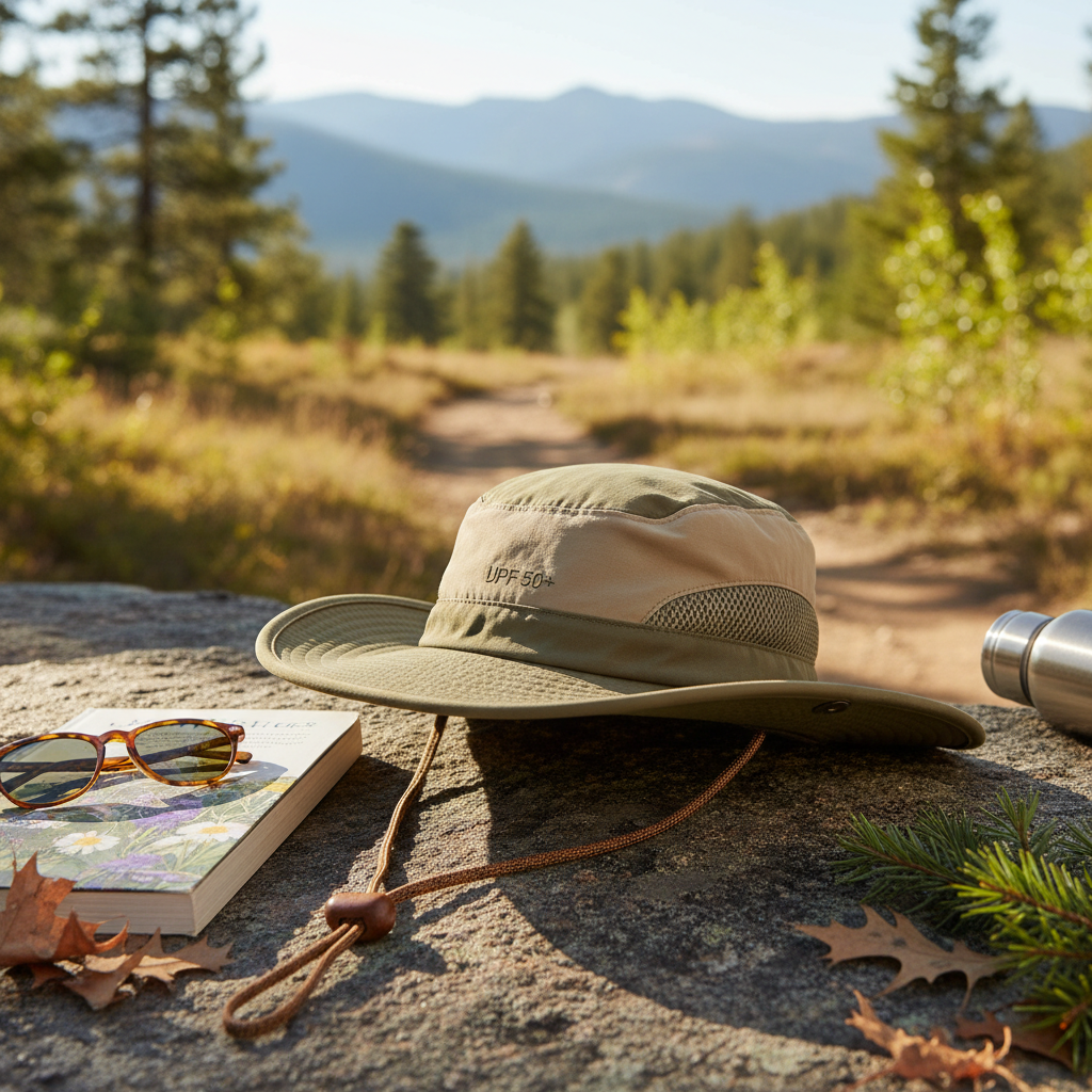 UV Shield Wide Brim Hat in earth tone for outdoor hiking