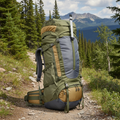 Summit Series Internal Frame Backpack in olive green for multi-day hiking